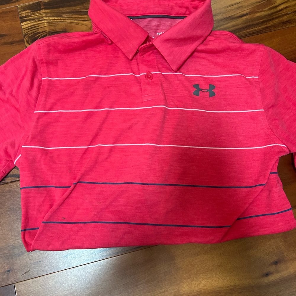 Under Armour Kids Polo Shirt in Red with Stripes